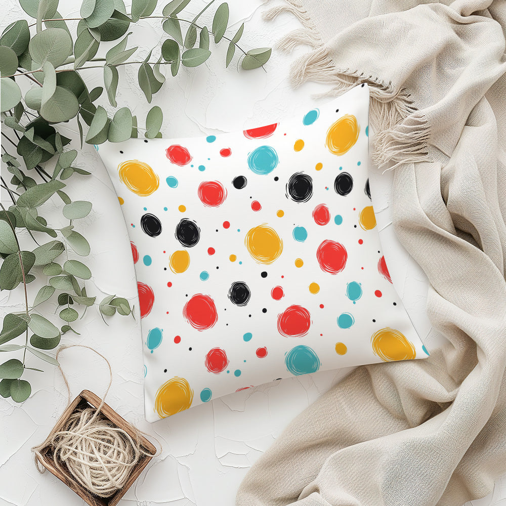 Modern Dot Graffiti Throw Pillow Cover Short Plush Soft Cushion Case for Sofa Bed Car Living Room