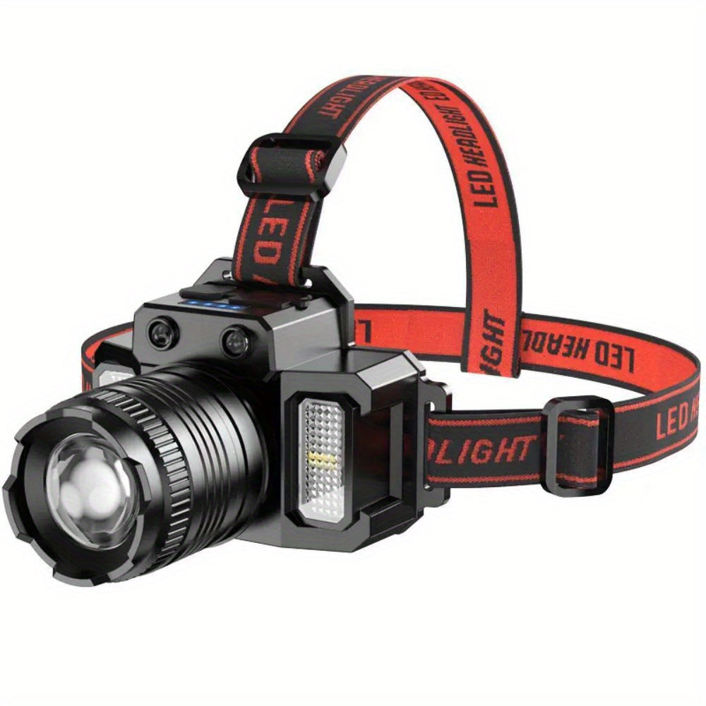 Rechargeable COB LED Headlamp Waterproof 1500mAh Lithium Battery for Outdoor Activities