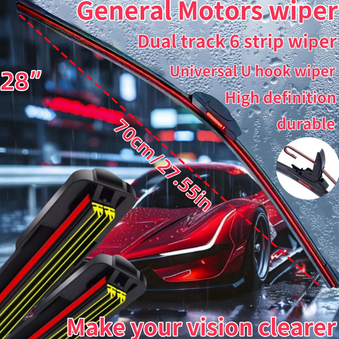 Универсальная черная покрытая щетка стеклоочистителя с двойной направляющей, 6 полос, ультра-тихая, долговечная