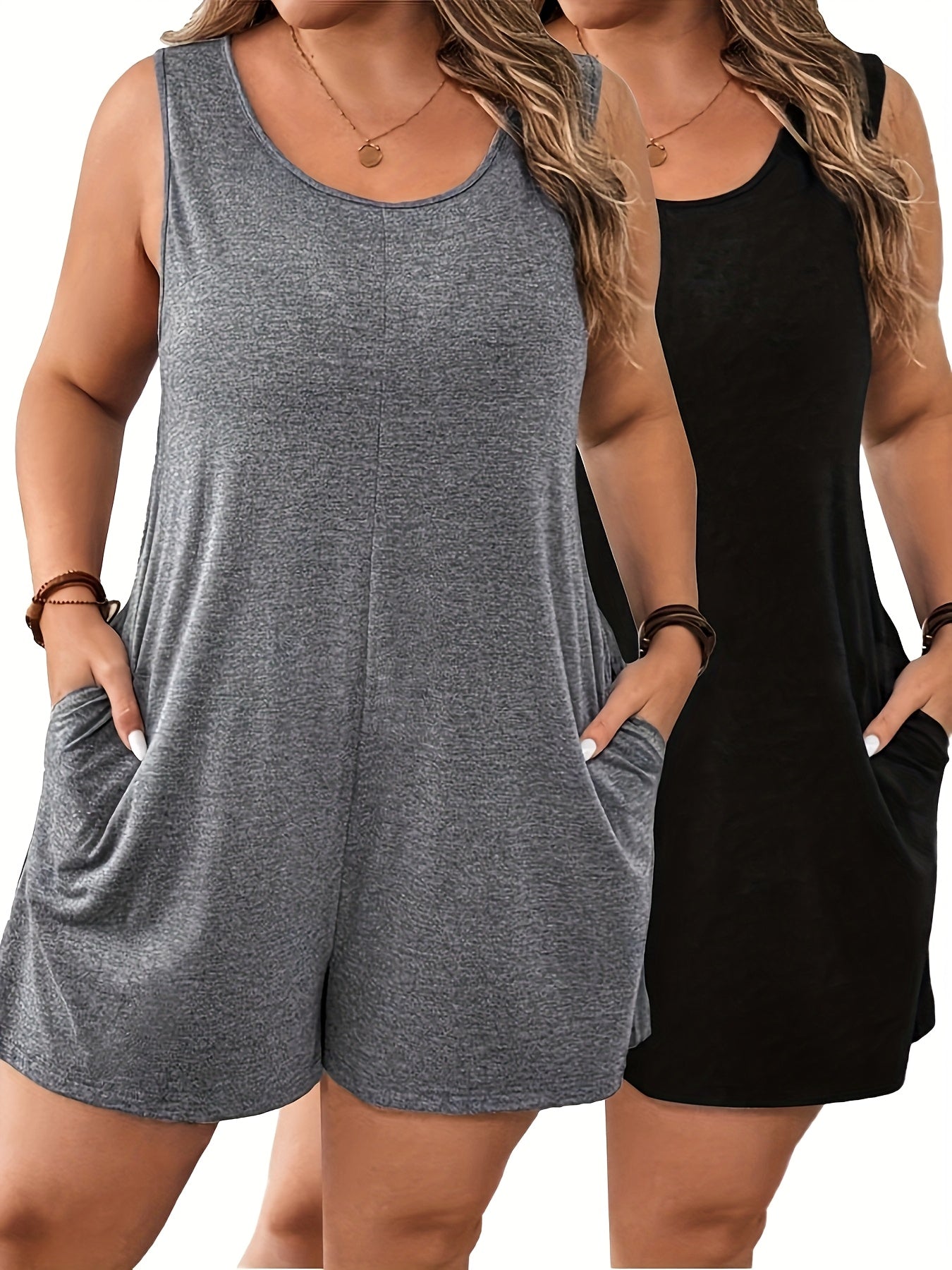 Women's Plus Size Jumpsuit Set Spring Summer Solid Color Bodycon