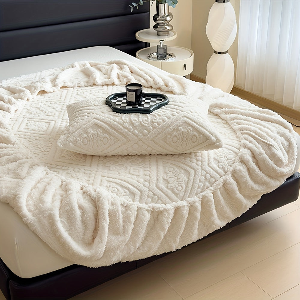 Velvet Fitted Sheet Protector Waterproof Breathable Urine-Resistant All-Season