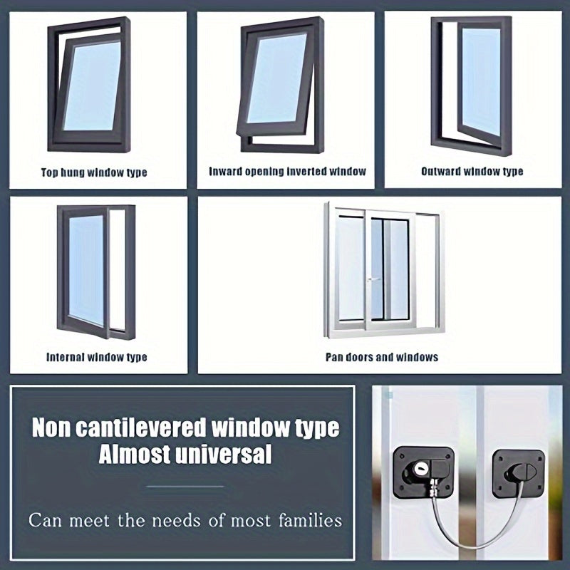 Security Locks Set for Cabinets Windows Refrigerator Uncharged Power Mode