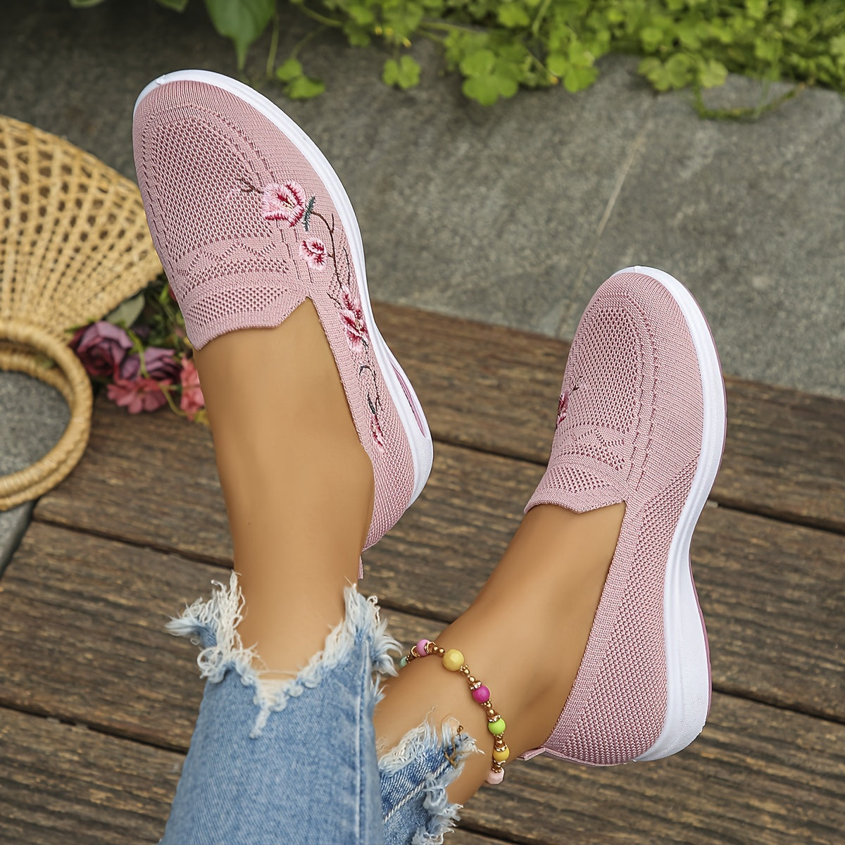 Women's Mesh Breathable Casual Sports Shoes Flat Bottom Comfortable