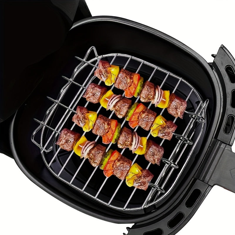 Stainless Steel Air Fryer Set with Skewers and Rack for Oven Microwave and Air Fryer