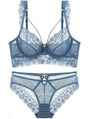Women's Floral Lace Lingerie Set, Elegant, Comfortable, Soft Fabric