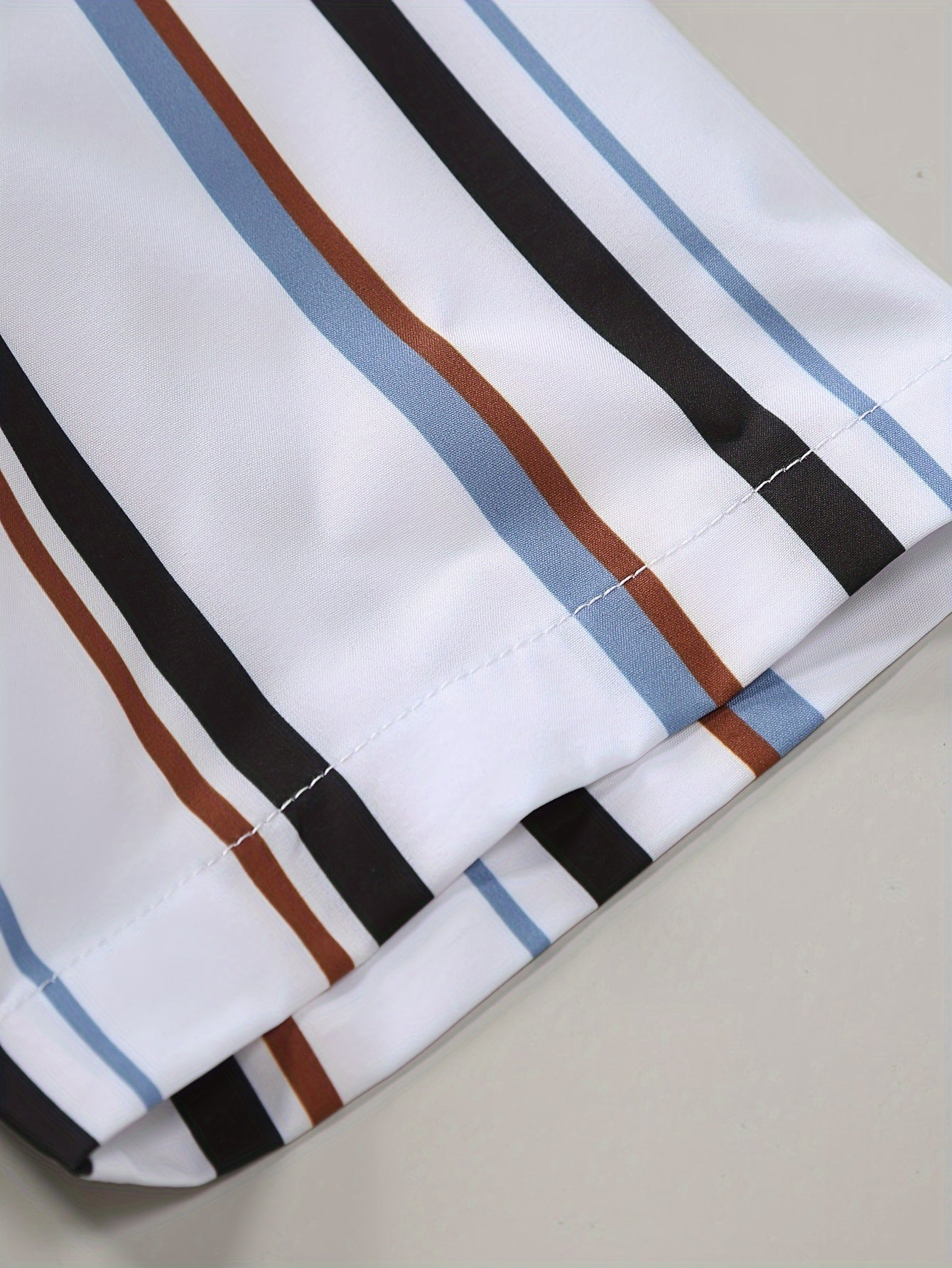 Men's Casual Short Sleeve Striped Shirt for Summer Vacation Resort Wear