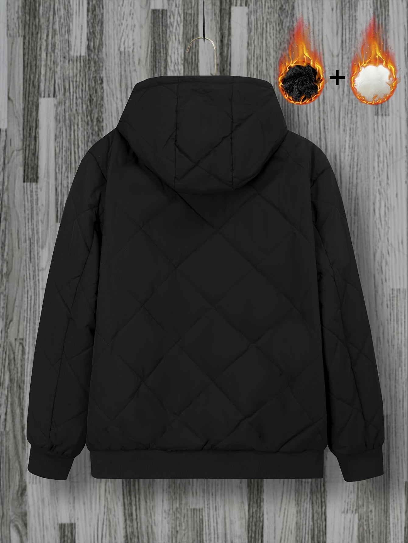 Мужская серая стеганая худи с молнией и карманами, большой размер, осень-зима, полиэстер