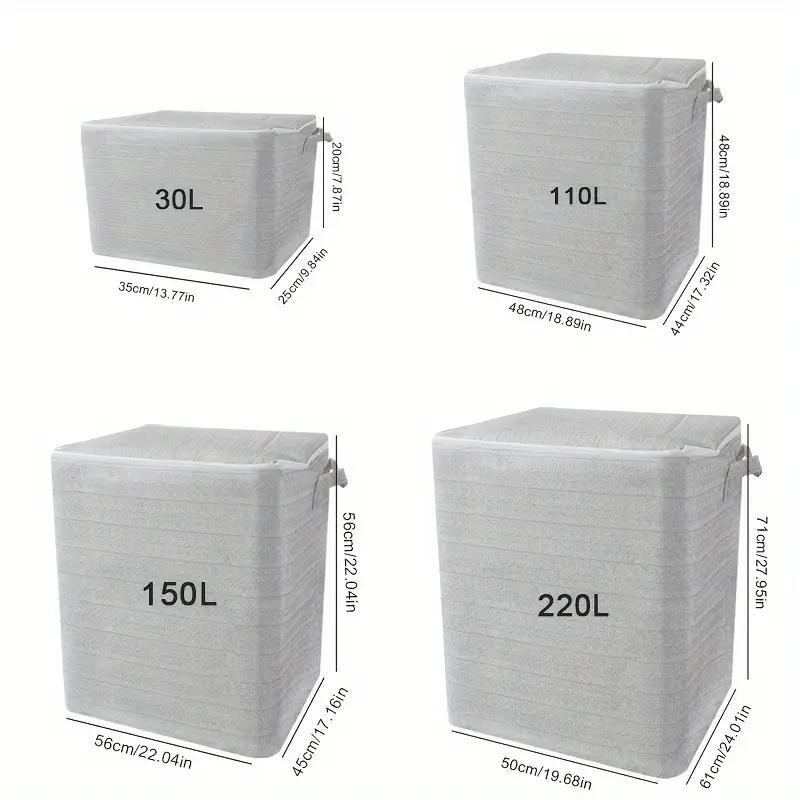 Большая застегивающаяся сумка для хранения одежды и одеял, прочная, моющаяся, для организации