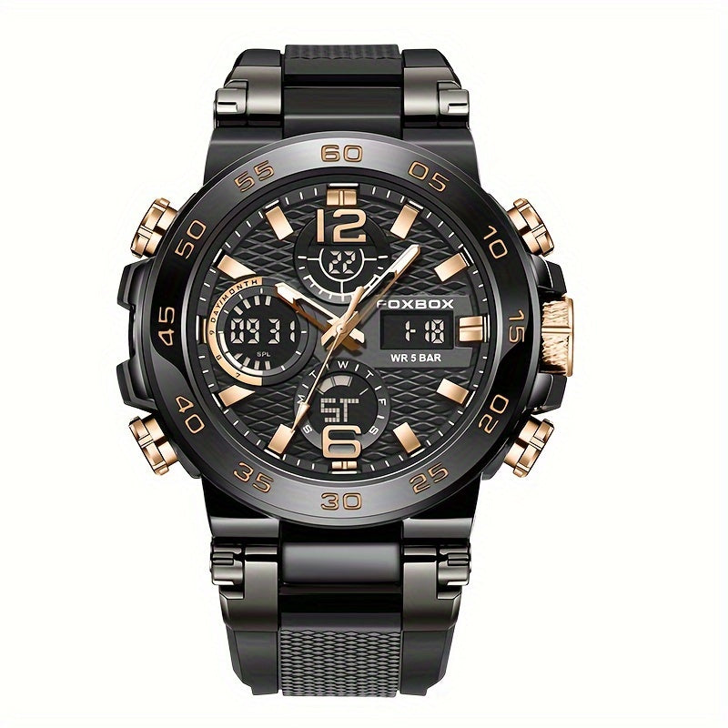 Multi-Functional Chronograph Watch with Dual Display for Men and Women