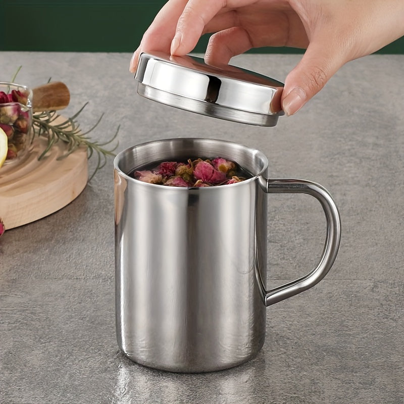 Taza de café de acero inoxidable 300ml con doble pared aislante para bebidas calientes y frías