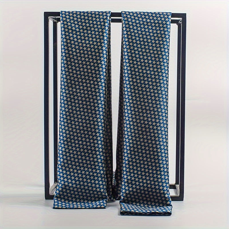 Men's Double Layered Scarf Soft Polyester Fashion Accessory Black