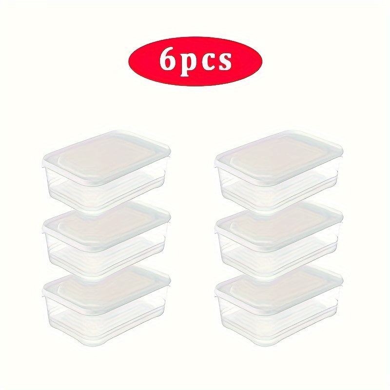 Set of 6 Food Storage Containers 1200ml Plastic Refrigerator Organizer for Fruits and Food