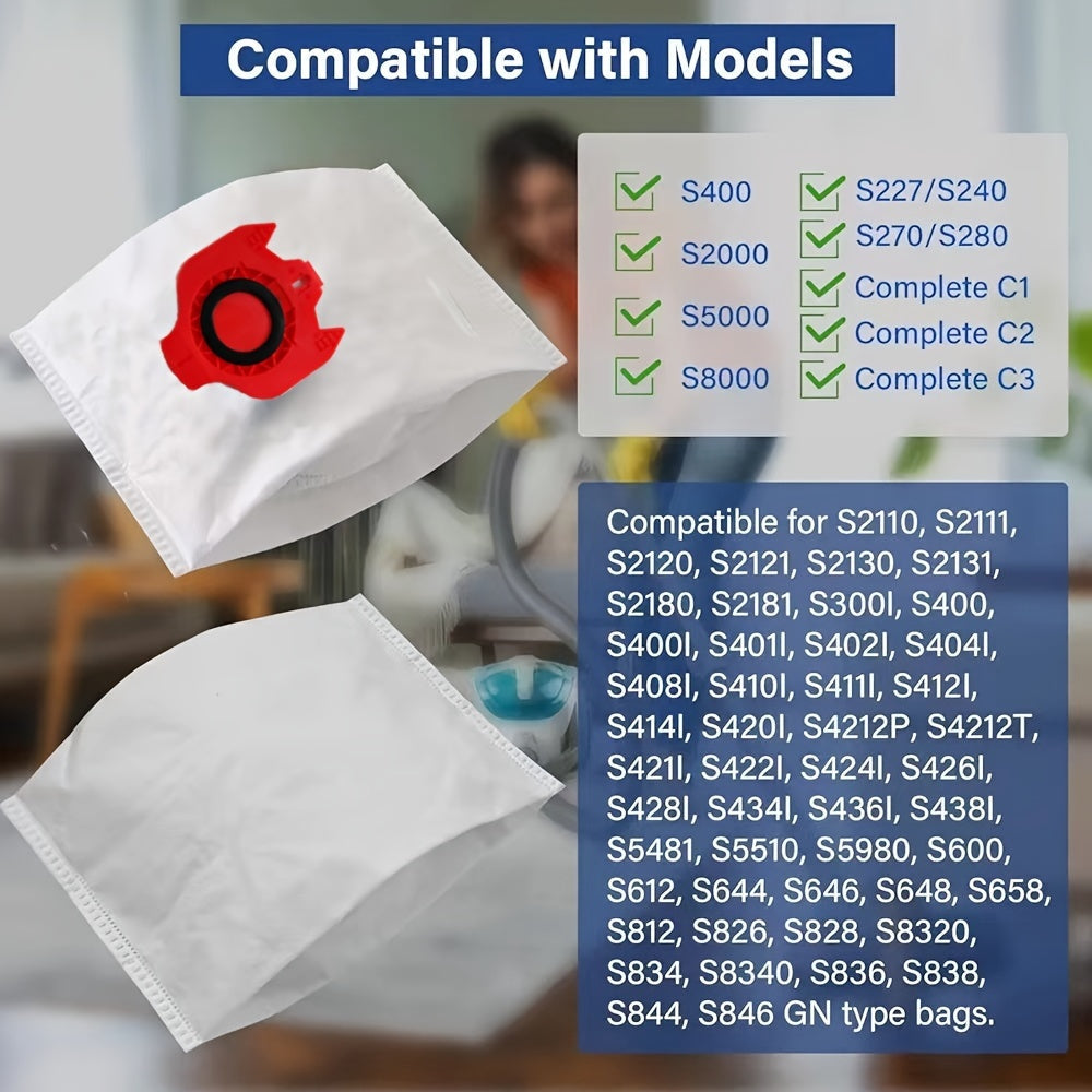 10-Pack Vacuum Bags for FJM Type with Filters and Floor Attachment for Compact C1 C2 S6000-S6999