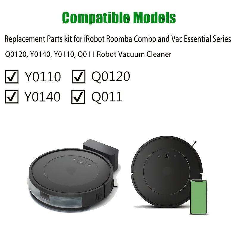 14 dona Robot tozalash uchun vakuum tozalash aksessuarlar to'plami, cho'tkalar, filtrlashlar, yostiqlarni o'z ichiga oladi