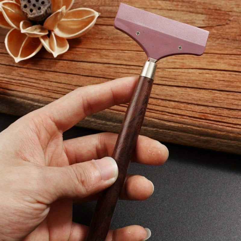 Accesorios para juego de té Kung Fu, bandeja de té de ébano grande, limpiador de bandeja, raspador de té, cepillo de té, raspador de agua