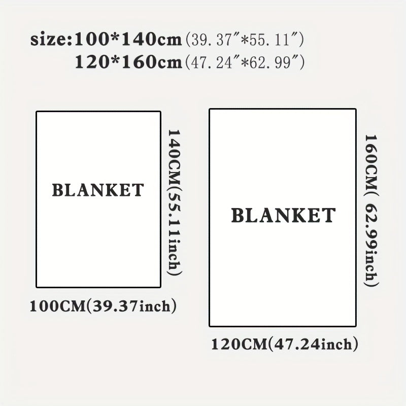 Striped Knitted Blanket for Sofa and Bed Warm Cozy Air Conditioning Use