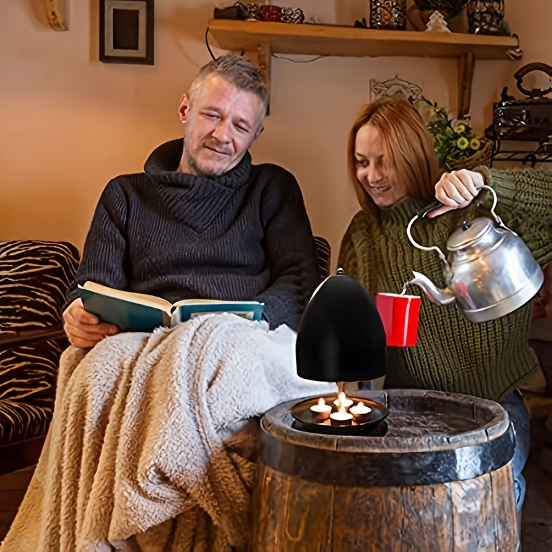 Vintage temir sham yonilg'ich va choy yoritgich bilan qo'l issitgich va choy yorug'lik tutqich