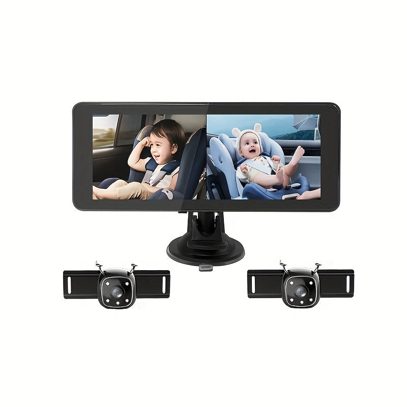 Car Camera with IR Night Vision and 17.42cm Rear Seat Monitor for Safe Night Driving