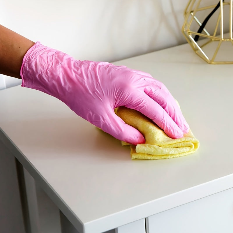 Heavy Duty Waterproof Nitrile Gloves for Household Cleaning Kitchen Bathroom Car Washing Reusable Pack of 50 100 30 10