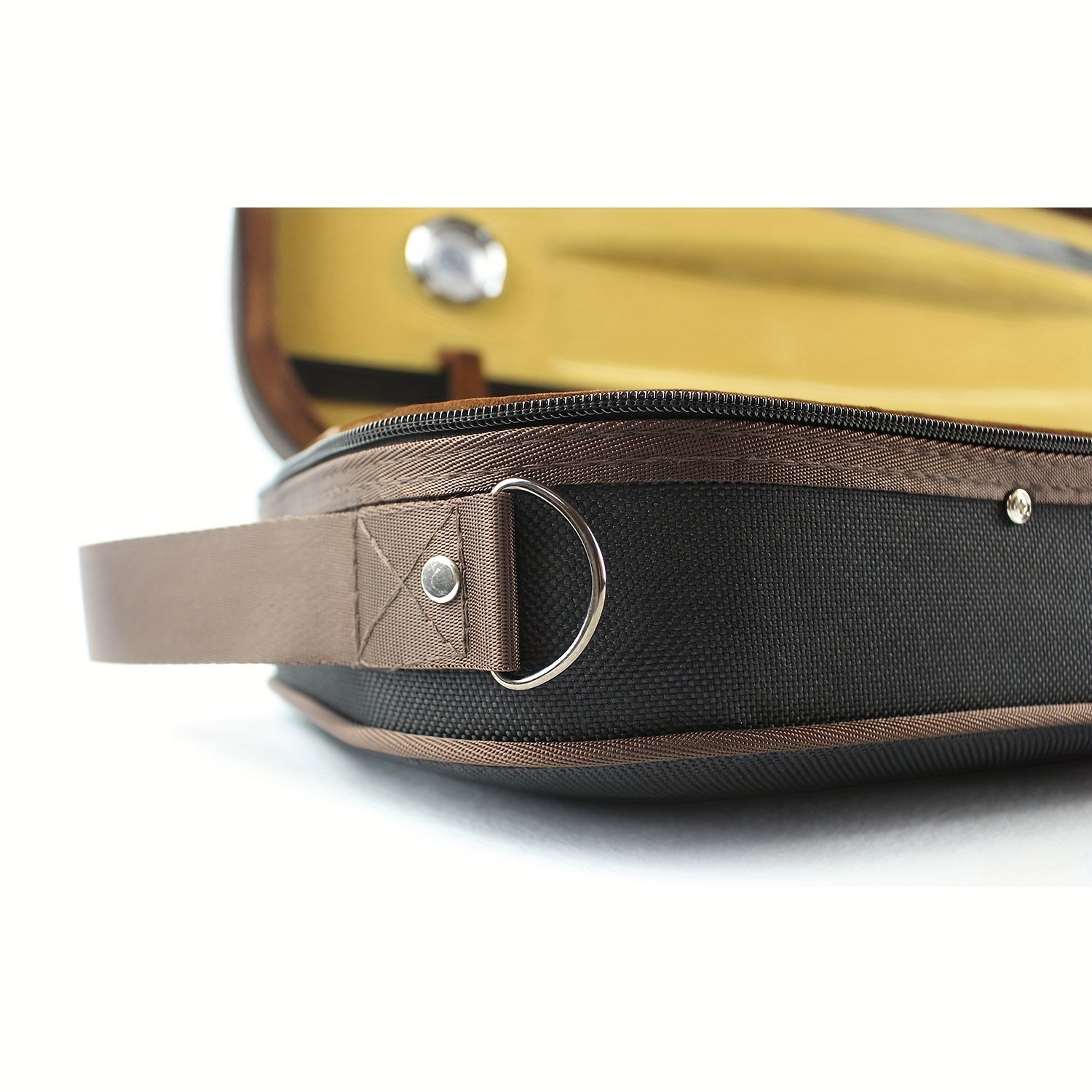 Квадратный футляр для скрипки с гигрометром и поролоновым наполнителем, черный и золотой.