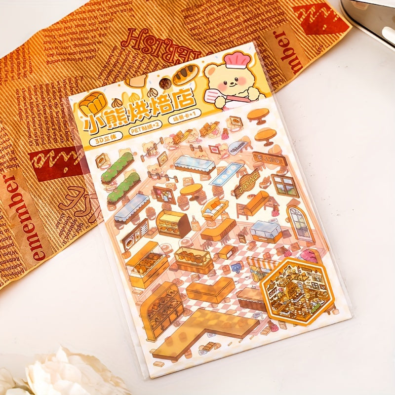 3D Наклейки для ландшафта хранения для миниатюрных сцен Маленький дом Журналинг DIY Облегчение стресса