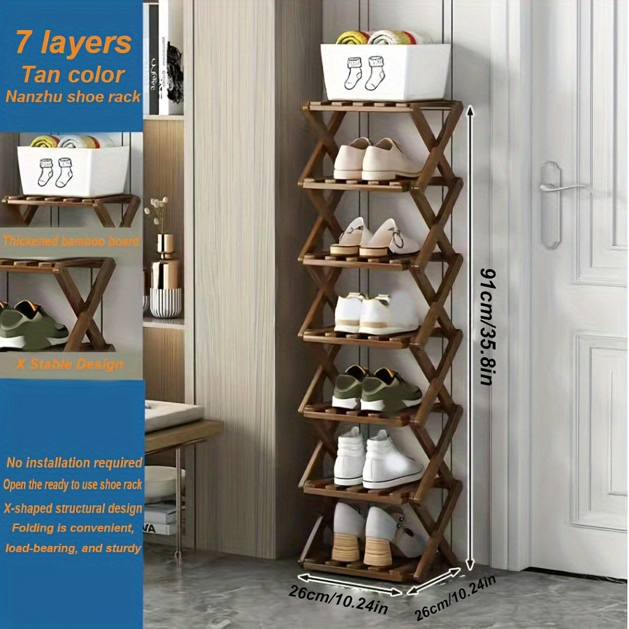 Estantería para zapatos retráctil de instalación gratuita, de 3 a 9 niveles, ahorrador de espacio para puertas estrechas