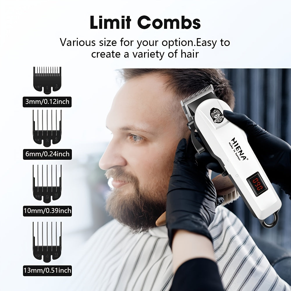Set de cortapelos eléctrico con diseño inalámbrico recargable por USB, pantalla LCD y bolsa de almacenamiento
