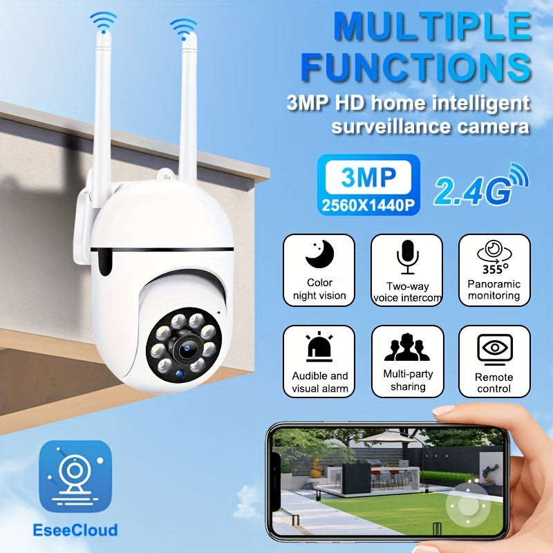 HD 1440P WiFi Security Camera Indoor Motion Detection Night Vision Pet Tracking