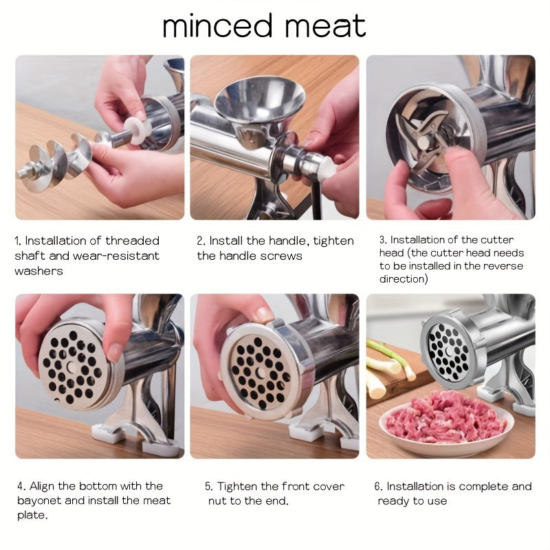 Manual Meat Grinder Hand-Crank Sausage Maker with Staining Jar for Home Use