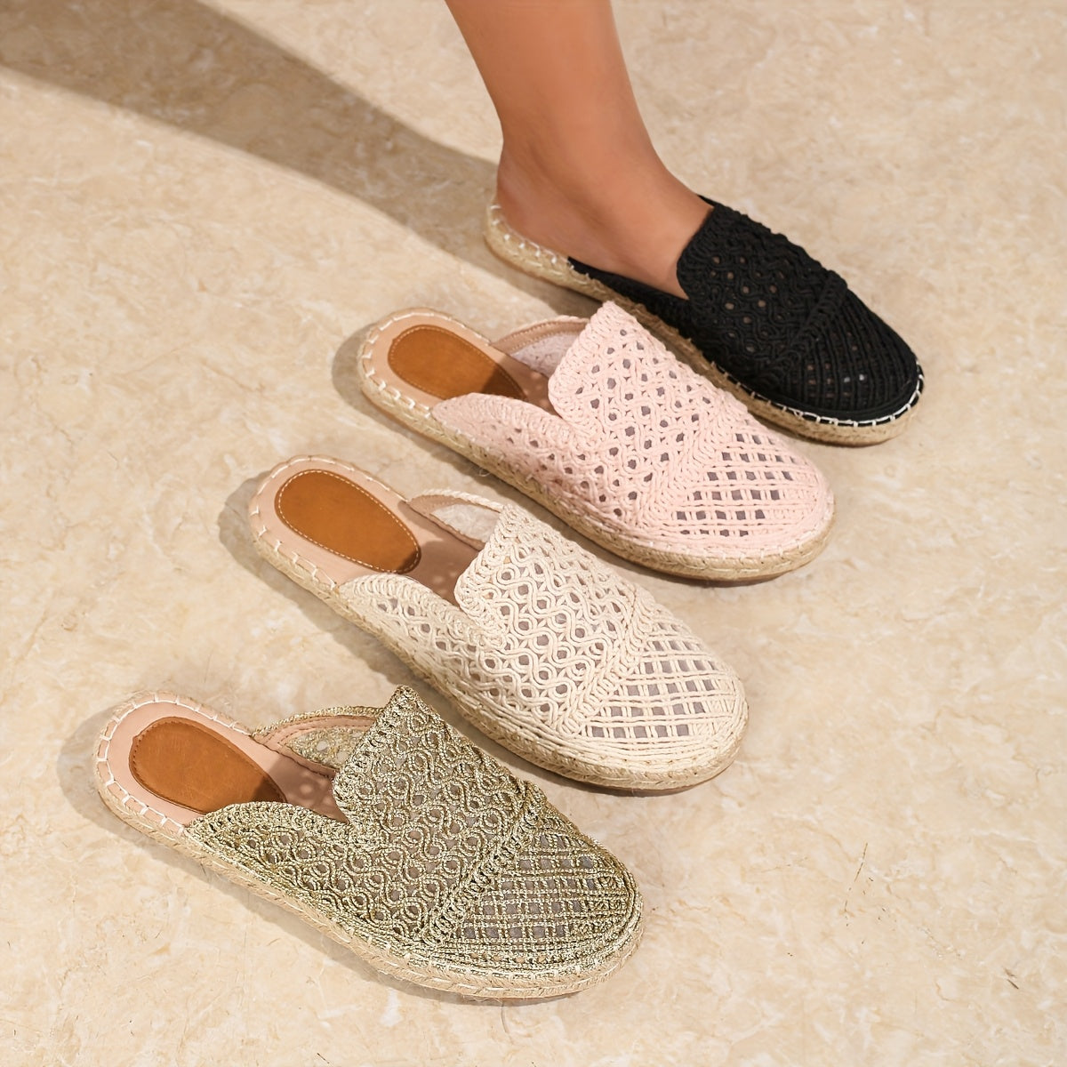 Women's Espadrille Flats Breathable Slip-On Summer Shoes