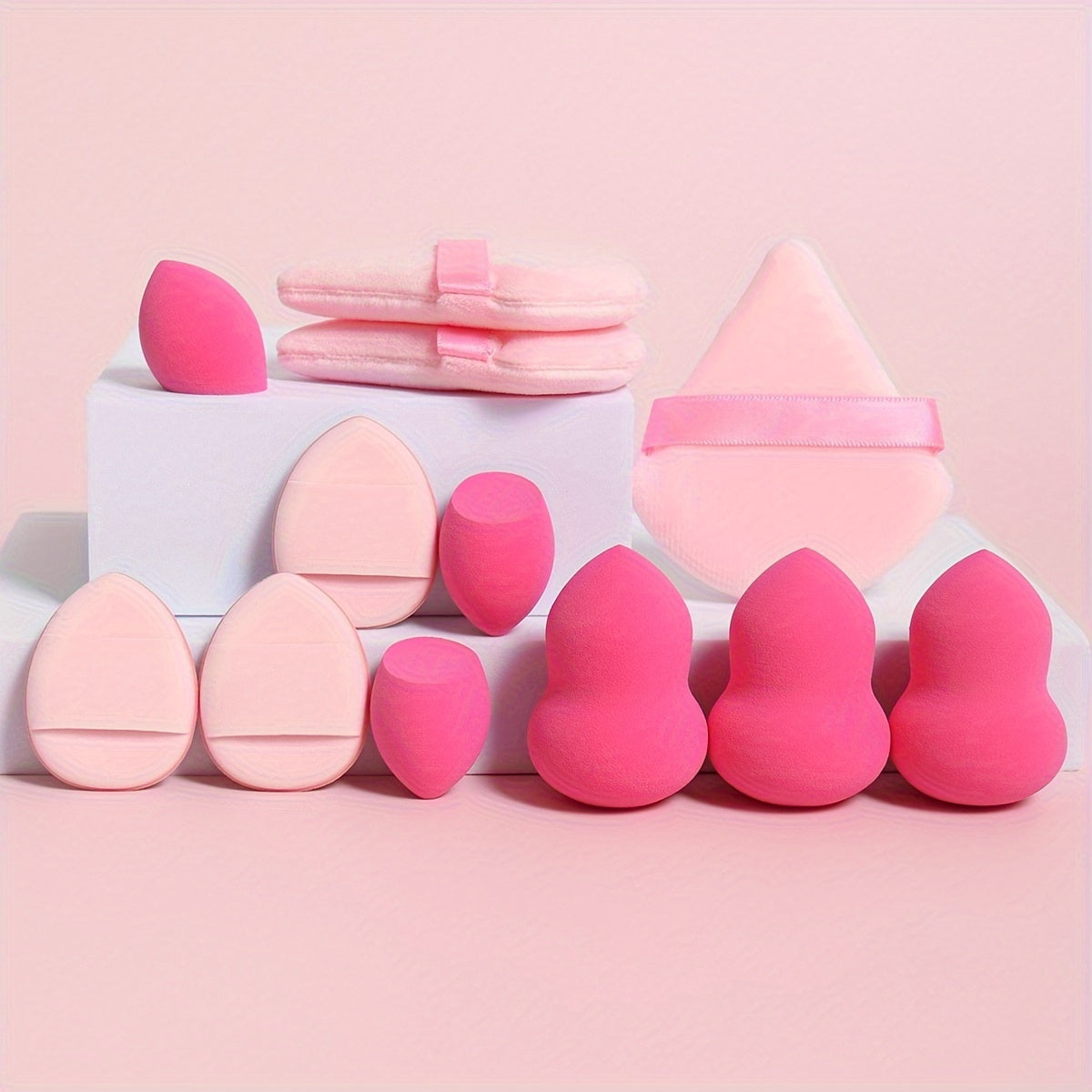 12Pcs Makeup Sponge Set with Velvet Blenders for Foundation, Powder, Liquid