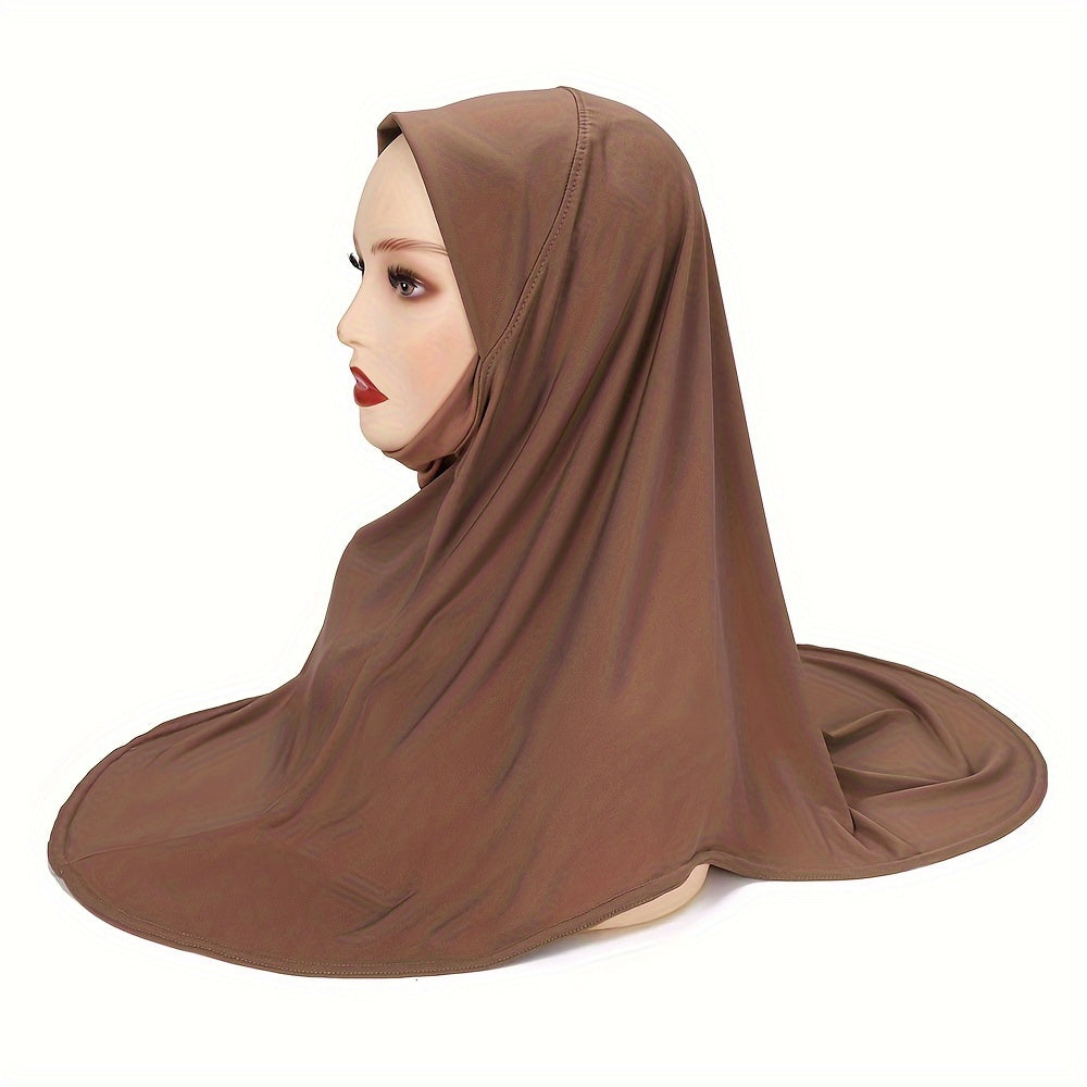Women's Instant Hijab Solid Color Breathable Polyester for Outdoor Activities