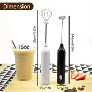 Electric Milk Frother Handheld 2-in-1 Stainless Steel Coffee Latte Frother3 Speeds