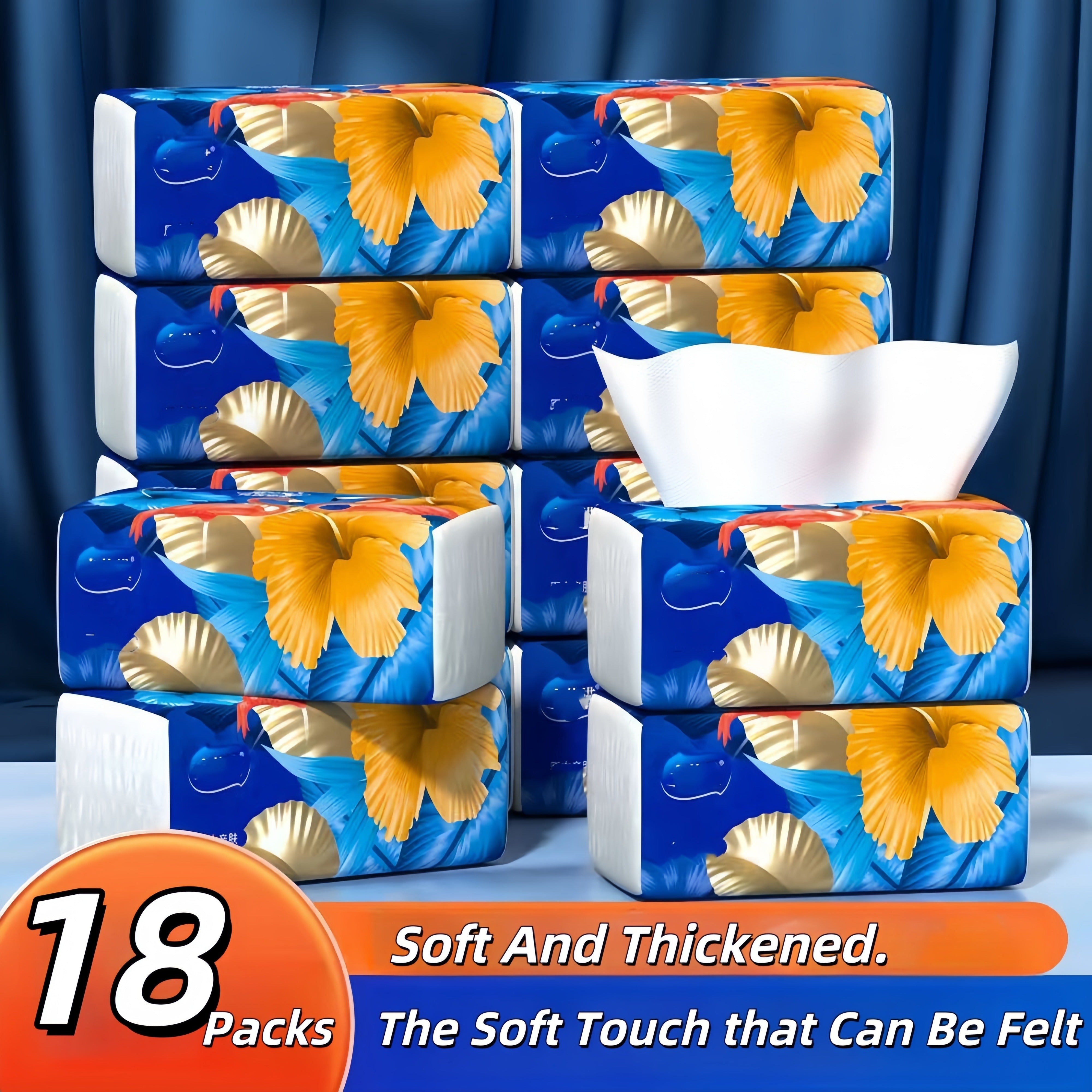 18-Pack Flamingo Facial Tissues 4-Ply Soft Durable 200 Sheets