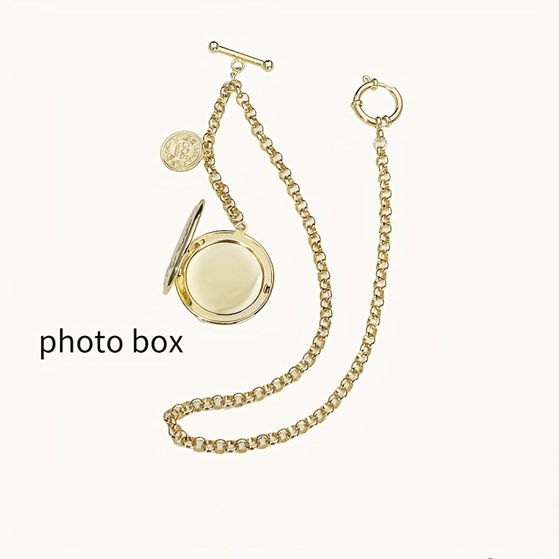 Men's Retro Vest Chain Brooch Set with Lapel Pin and Photo Box