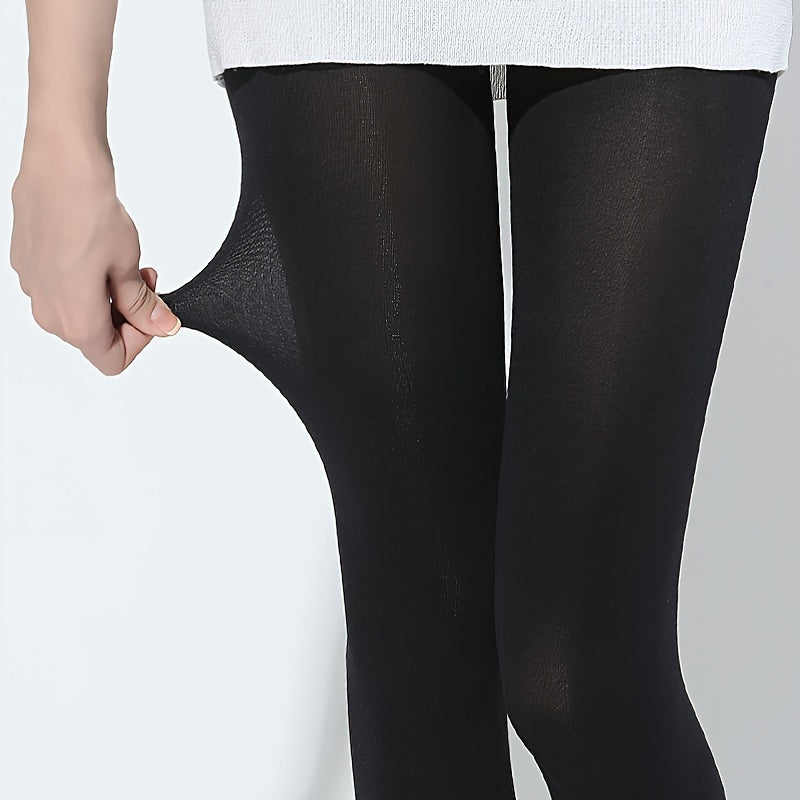 Women's High Waisted 80D Leggings for Spring and Autumn Solid Color Hosiery