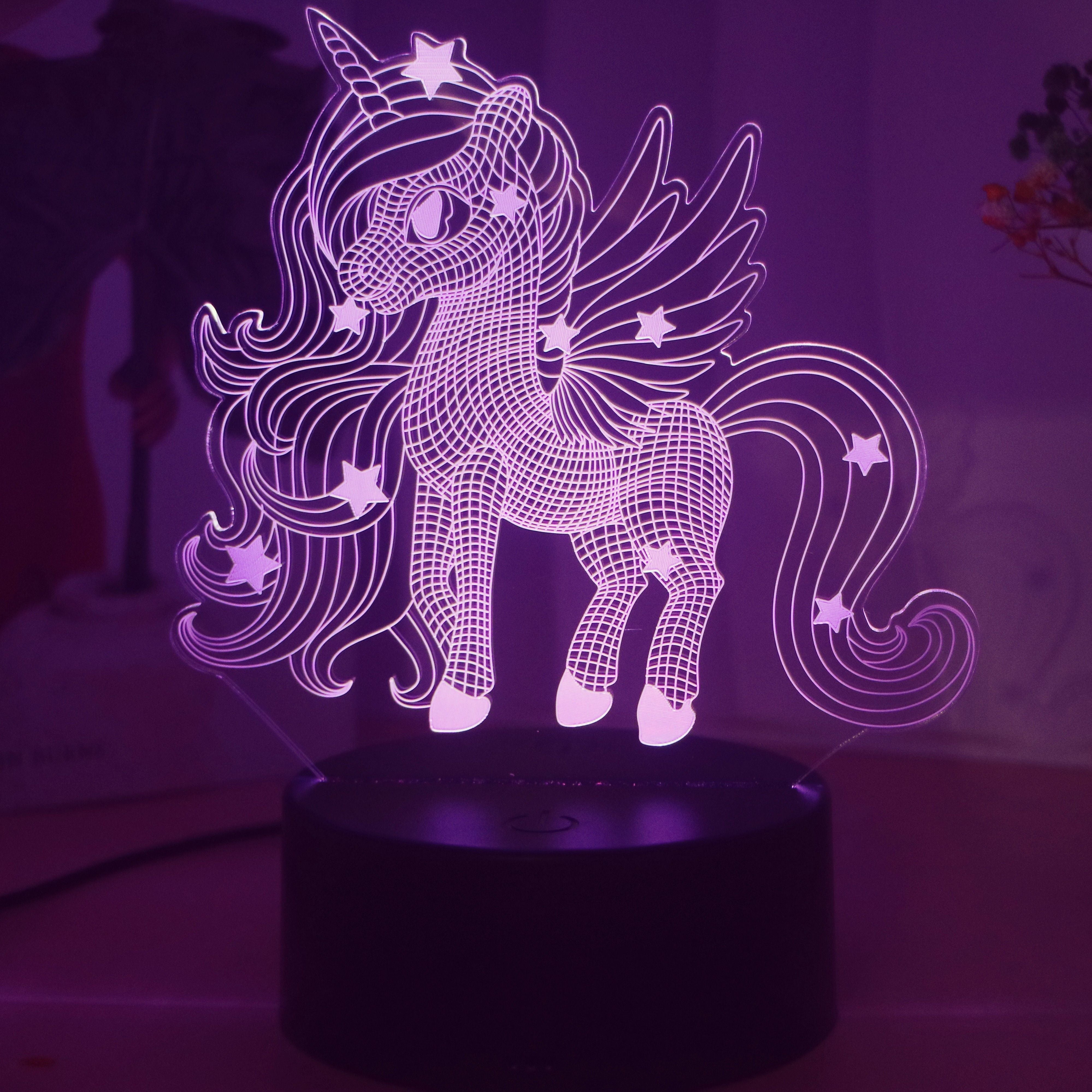 Unicorn Night Light with Celestial Shine 3D Illusion Touch Control USB Powered