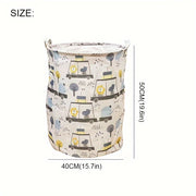 White Polyester Toy Storage Basket for Laundry and Organization