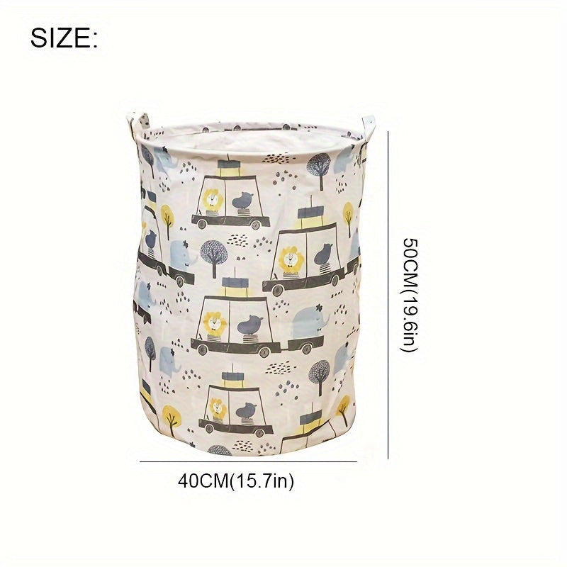 White Polyester Toy Storage Basket for Laundry and Organization