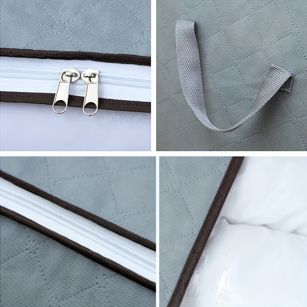 Bolsa de almacenamiento de tela con ventana transparente, asas, gran capacidad para ropa y ropa de cama