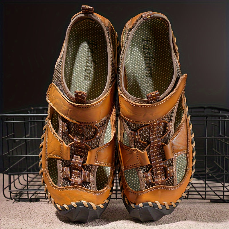 Erkaklar uchun tasodifiy sport sandallari, bir rangda, sozlanadigan bog'ich, kauchuk taglik va nafas oladigan, sirpanmaydigan dizayn bilan bahor, yoz va kuzda foydalanish uchun.