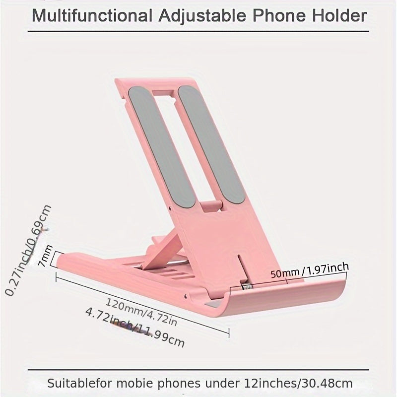 Adjustable Foldable Phone Stand for Smartphones Tablets and Live Streaming Made of ABS