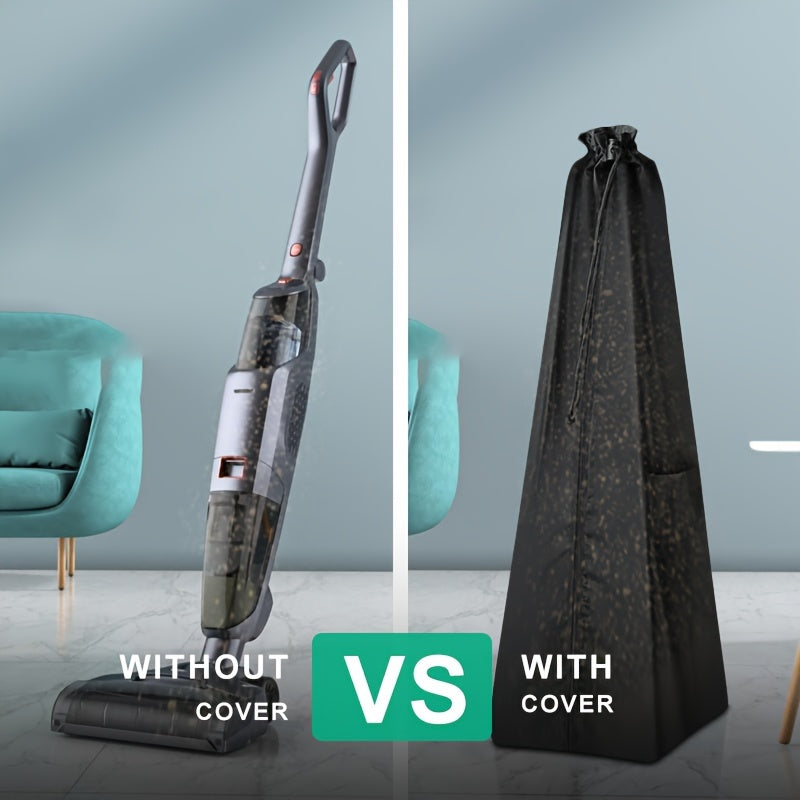 Black Fabric Vacuum Cleaner Cover with Handles Dustbin Storage Bag Organizer