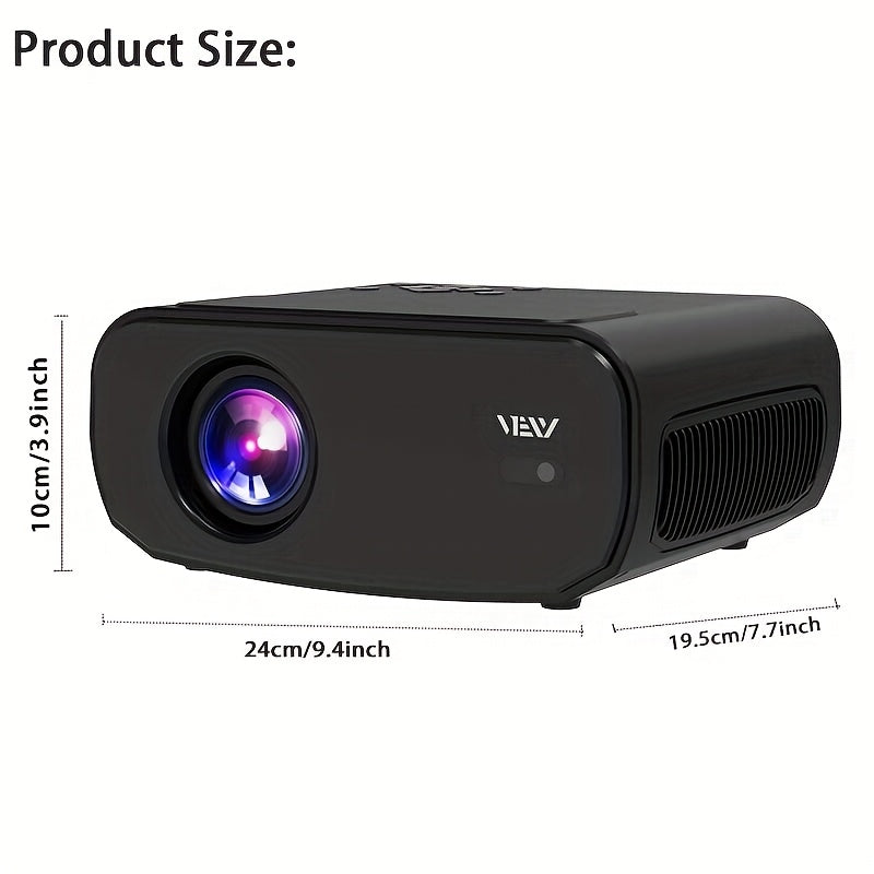Portable 1080P Projector with Android TV WiFi 6 4K Support for Home Theater