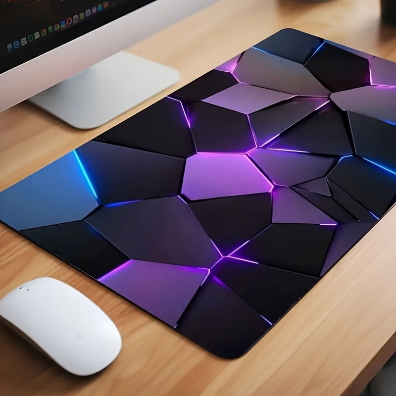 Blue and Purple Abstract Gaming Mouse Pad Non-Slip Polyester Desk Mat for Gamers and Office