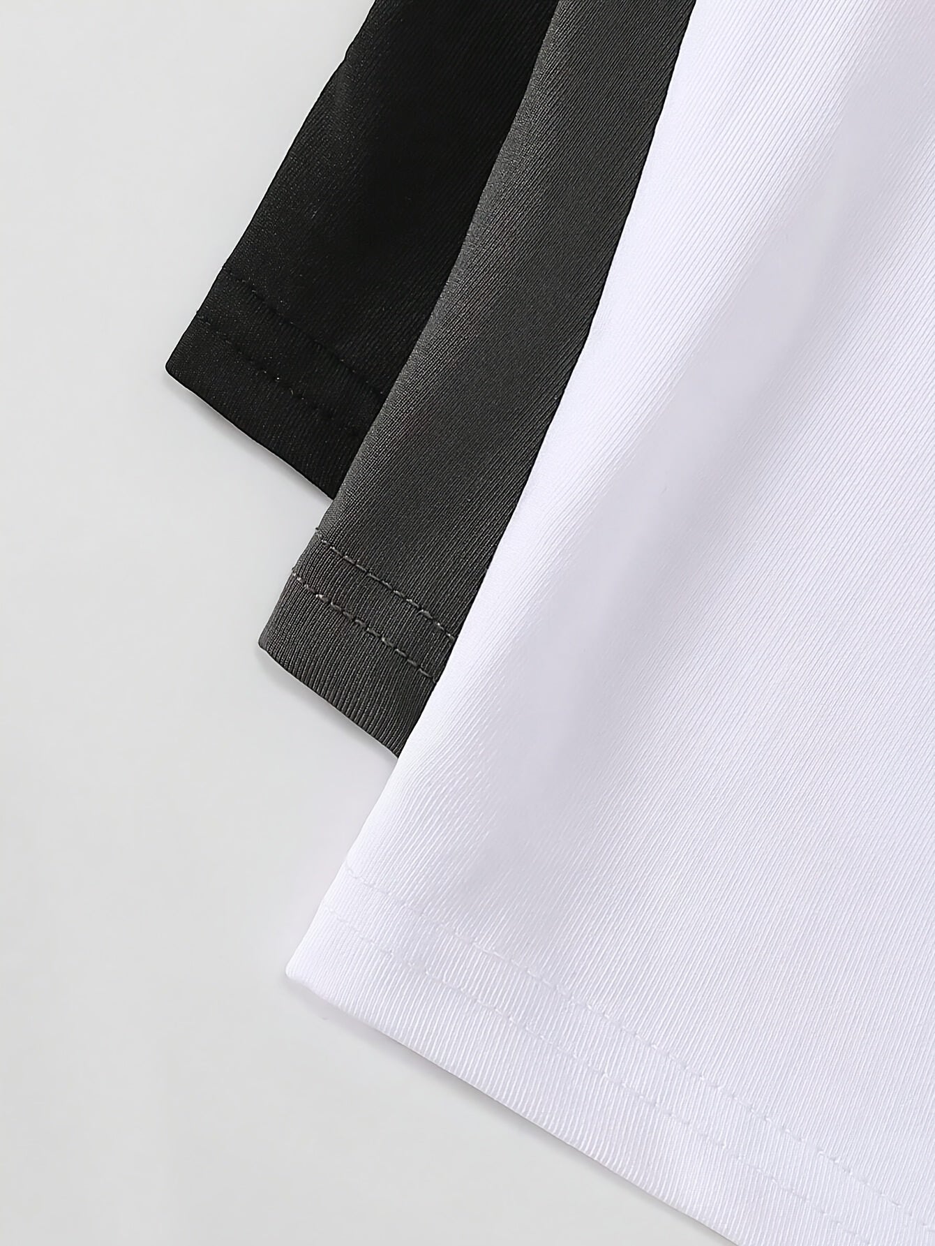 Women's Slim Fit Crop Tops Pack of 3 Short Sleeve Solid Color Polyester Casual