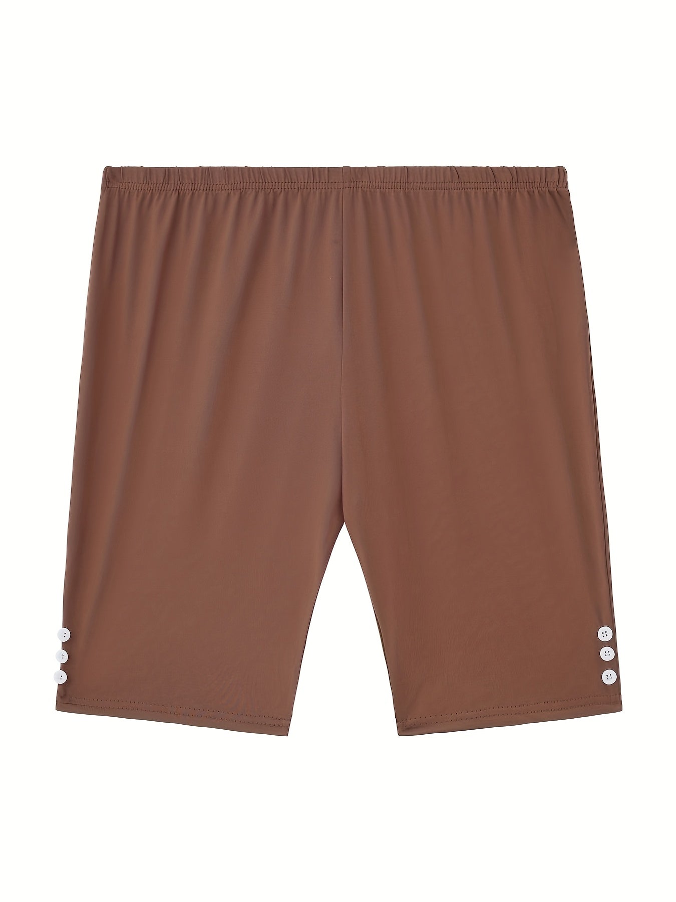 Women's High-Waisted Stretch Capri Leggings Yoga Workout Shorts Solid Color