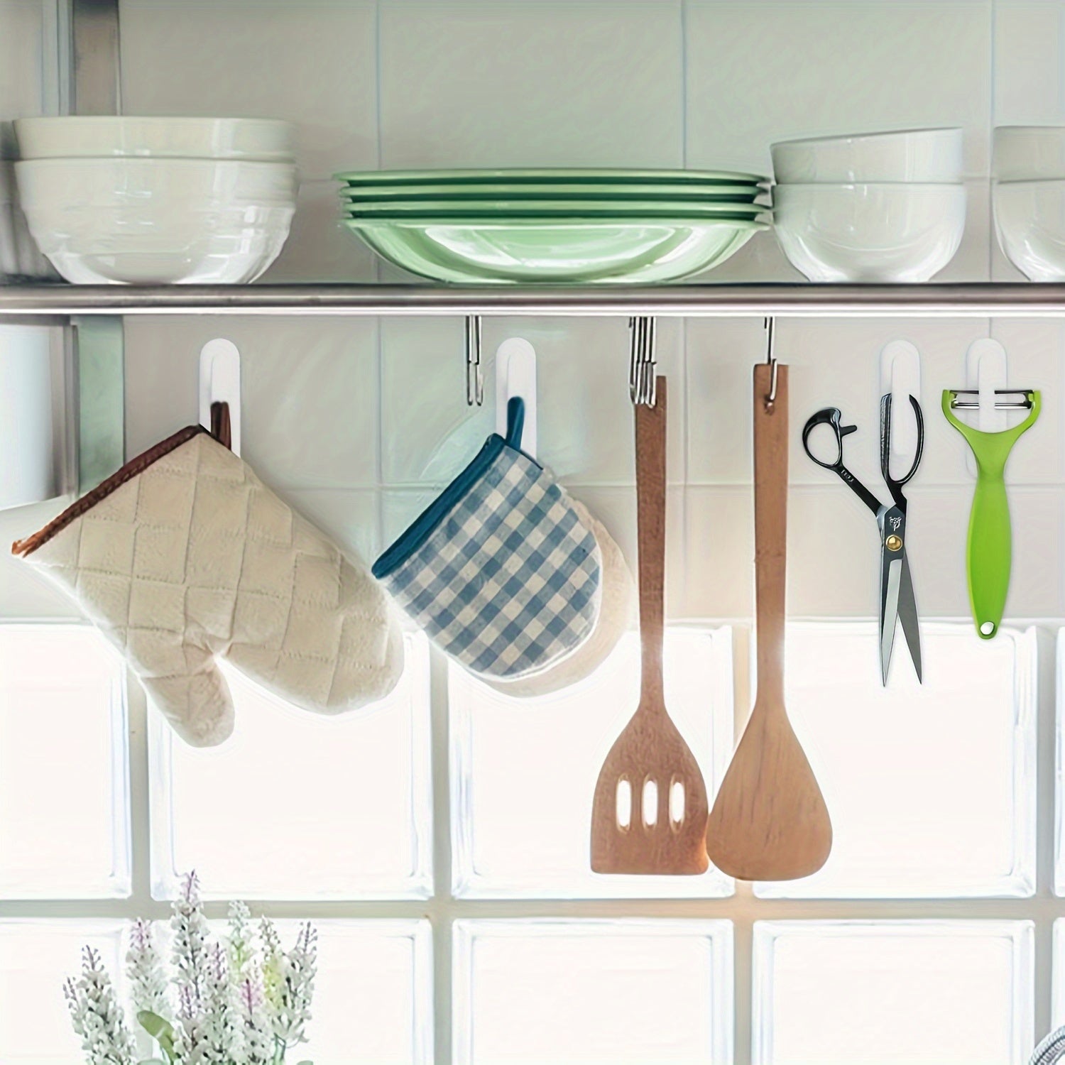 4 ta devor qoqish uchun teshik ochishni talab qilmaydigan parda tutqichlari to'plami