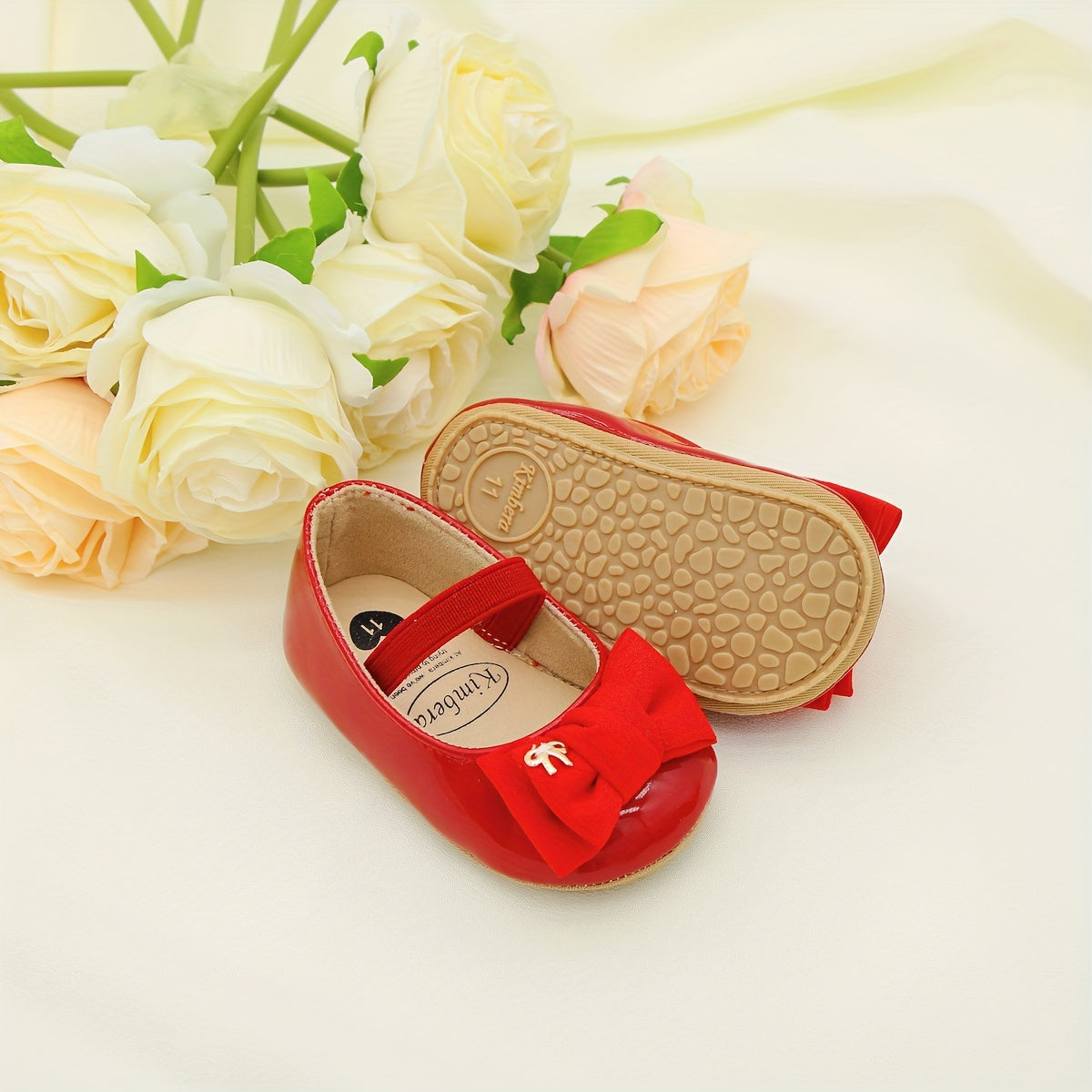 Zapatos de niña Mary Jane con lazo, suela plana antideslizante para interior y exterior, primavera y otoño