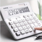 White Solar Calculator 12-Digit Desktop Business Office Office Use